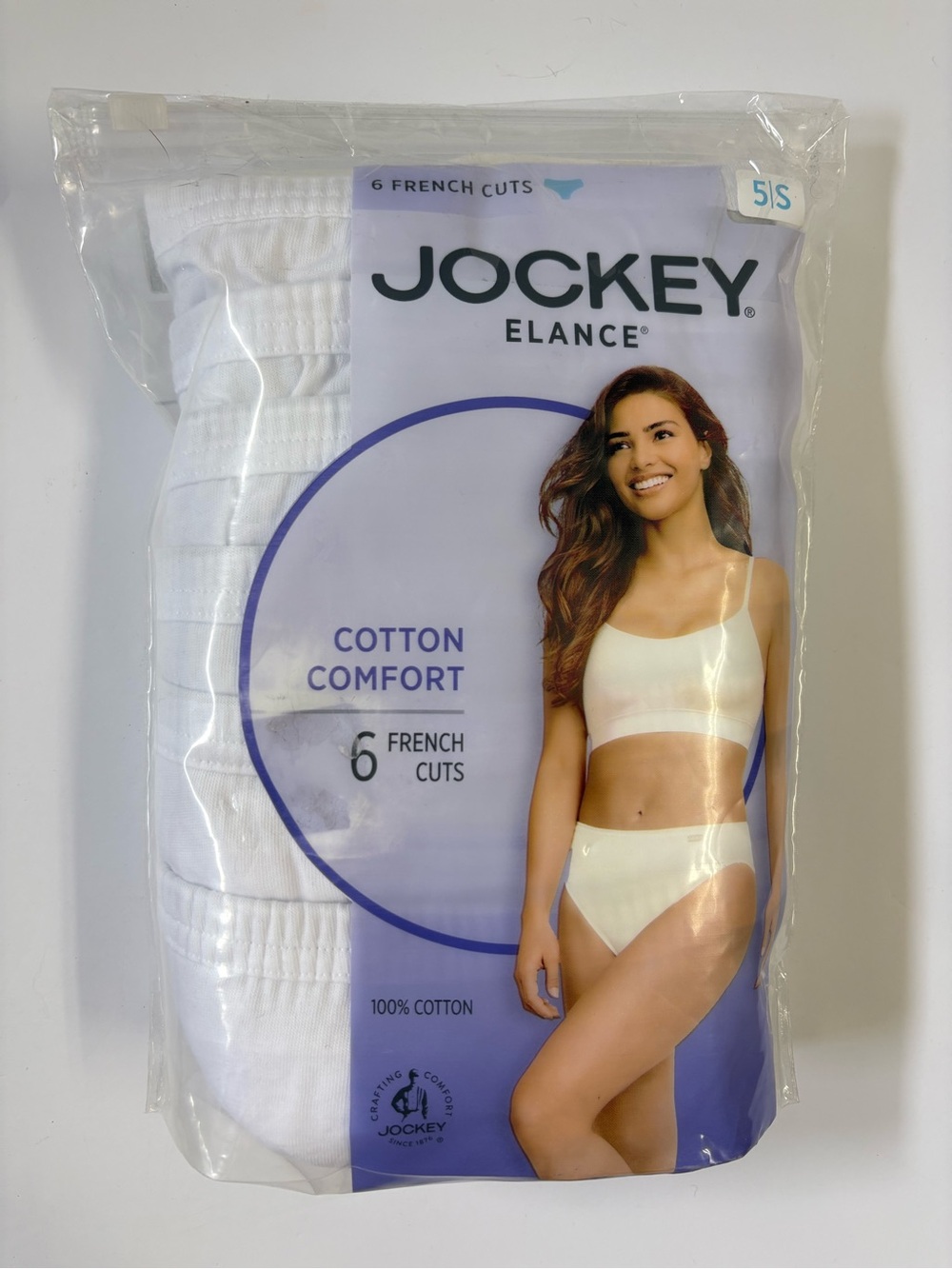 Jockey Elance Cotton Comfort Women’s Size 5 French Cut Briefs - 6 Pack
